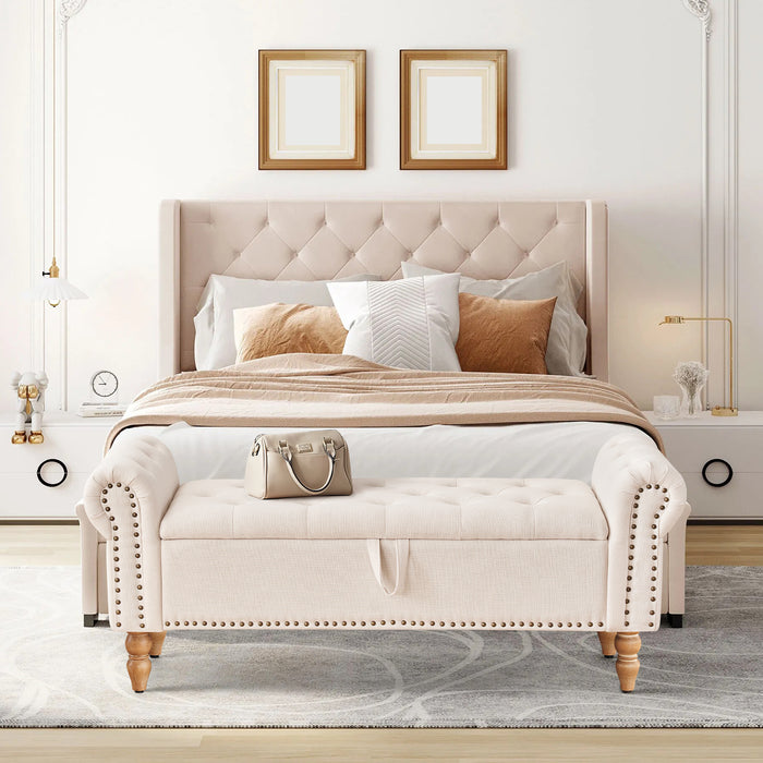 Zakhar Button Tufted Storage Bedroom Bench