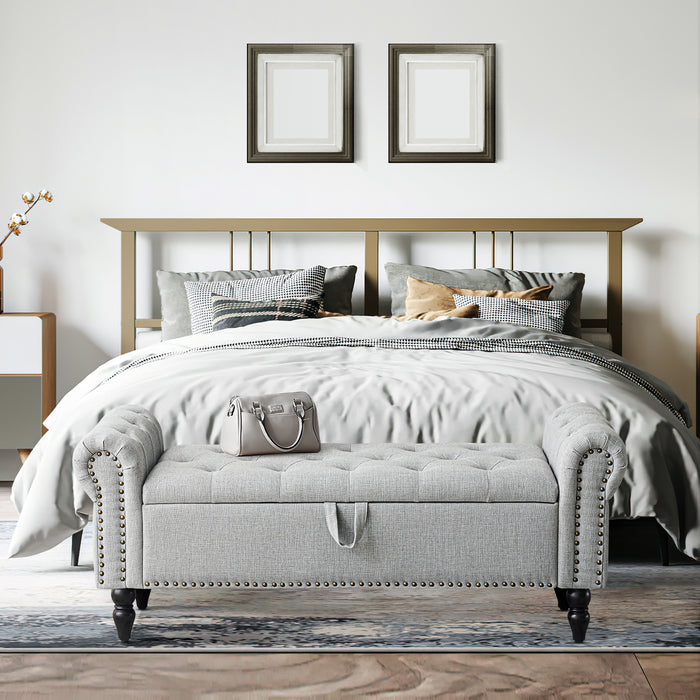 Zakhar Button Tufted Storage Bedroom Bench