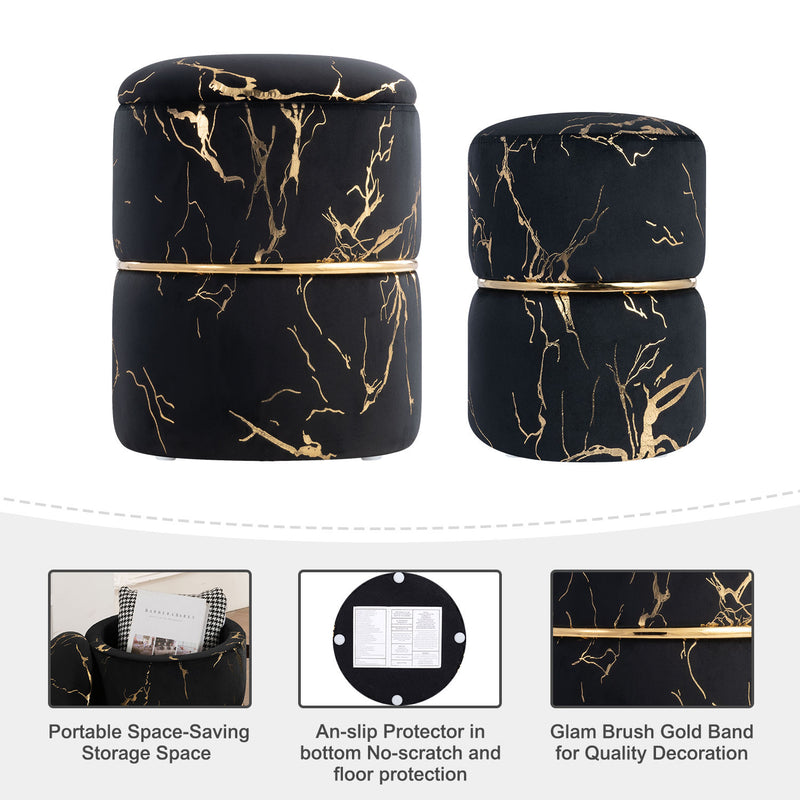 Sena velvet storage ottoman
