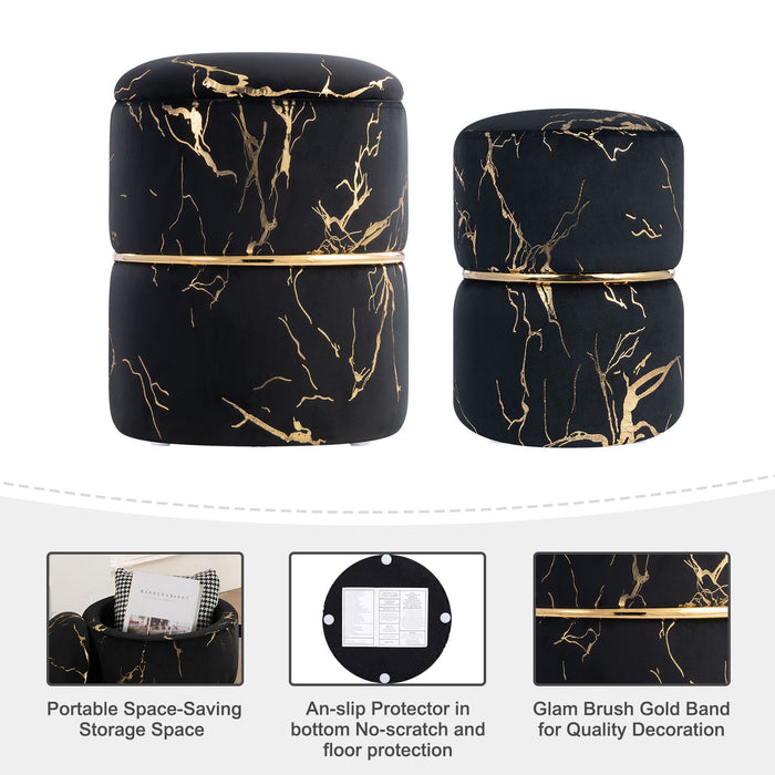 Sena velvet storage ottoman