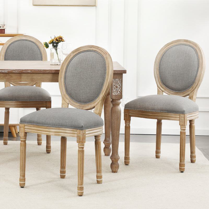 Furniliving French Country Dining Chairs Set of 4, King Louis Back, Living Room/Kitchen/Restaurant
