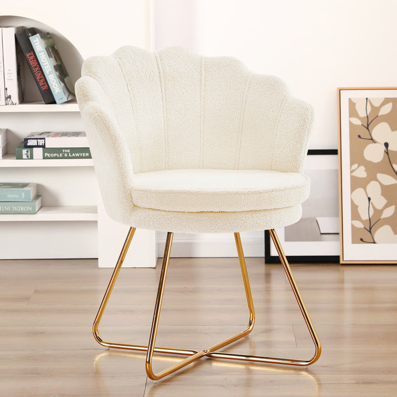 Shell-Shaped Swivel Vanity Chair