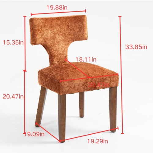 Furniliving Mid Century Modern Dining Chairs Set of 2, Farmhouse Chenille Fabric Upholstered Accent Chair,Kitchen Chairs with Hardwood Frame,