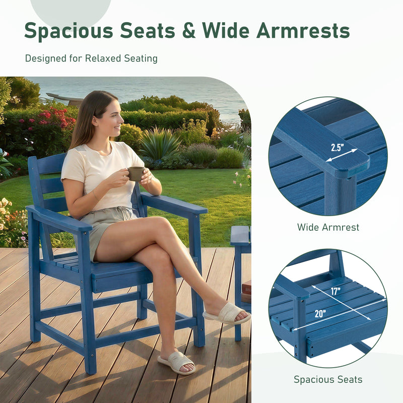 5-Piece Outdoor Dining Set, 67" HDPE Dining Table and Chairs for 4,Outdoor Furniture Set for Backyard