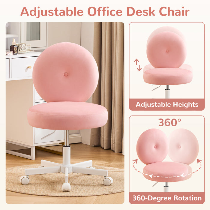 Velvet Vanity Chair with Casters