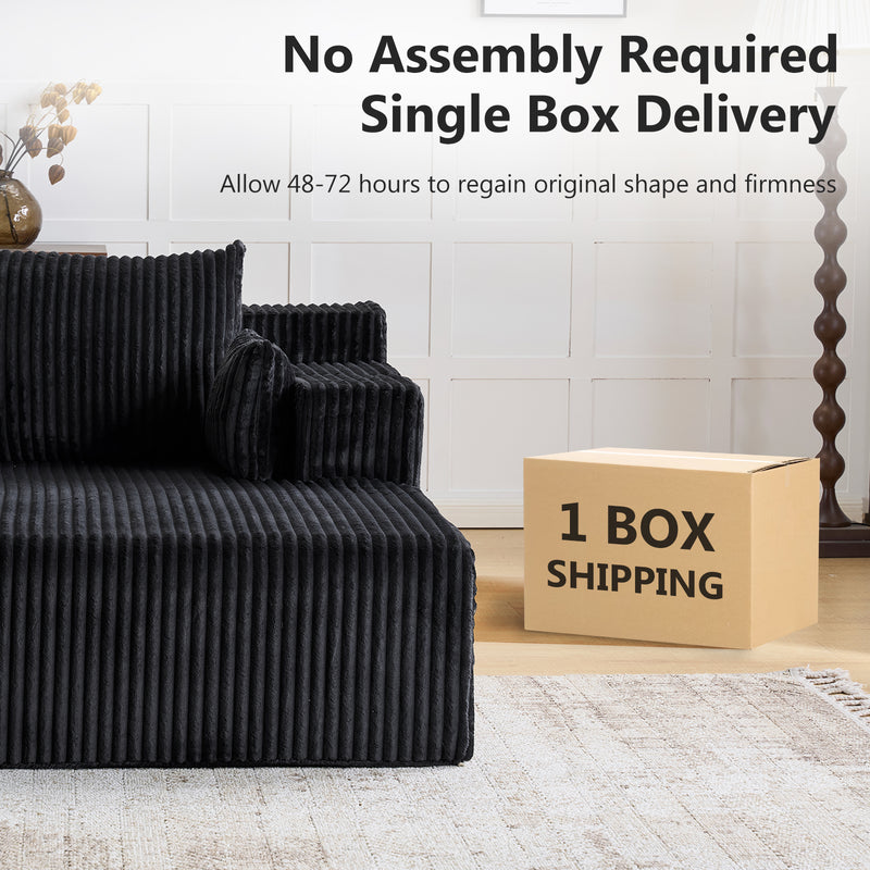 66" Oversized Chaise Lounge Indoor, Upholstered Sofa Bed with 1 Cup Holders & 4 Side Pockets
