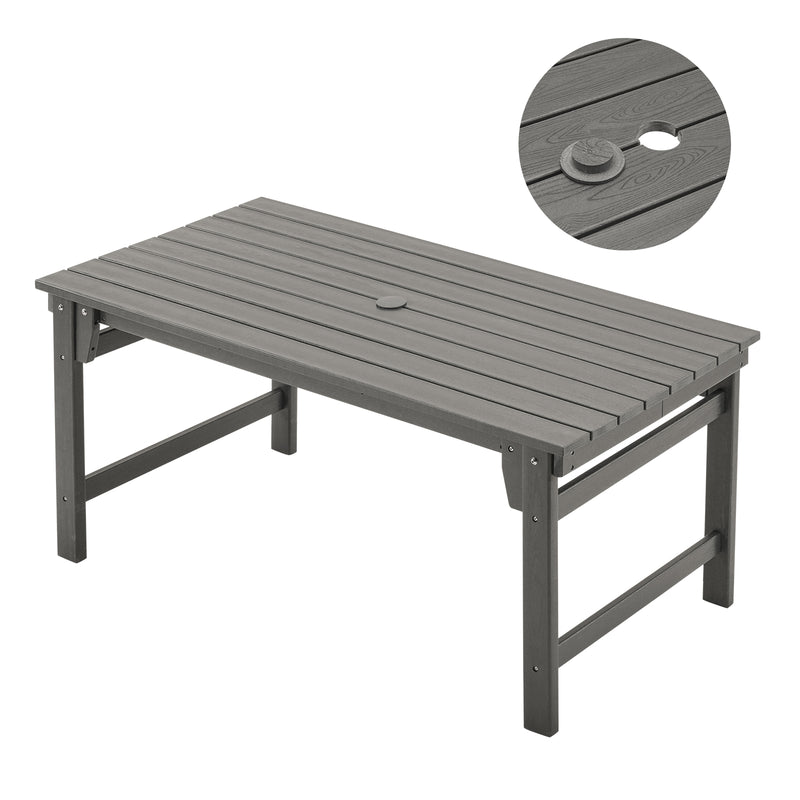 5-Piece Outdoor Dining Set, 67" HDPE Dining Table and Chairs for 4,Outdoor Furniture Set for Backyard