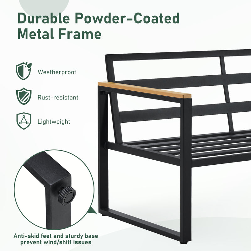 Furniliving 4-pcs outdoor chairs for the front courtyard,four deep seating chairs paired with a coffee table, all-weather camping and leisure chairs