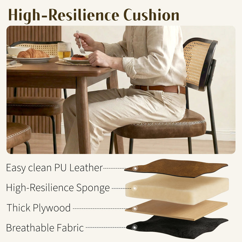 Luxury-Simplified 2-PCs Rattan Dining Chairs