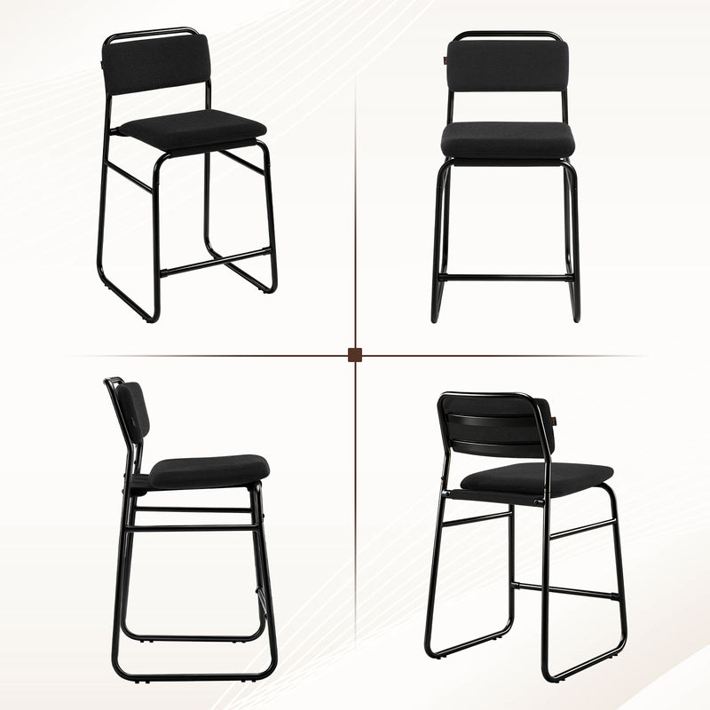 Counter Height Bar Stools Set of 2,26’’H Upholstered Bar Stools With Footrest