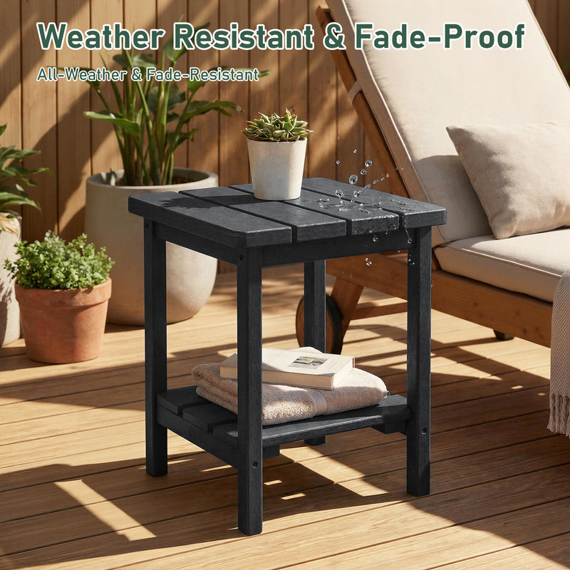 Furniliving 2-Layer Square Outdoor Side Table