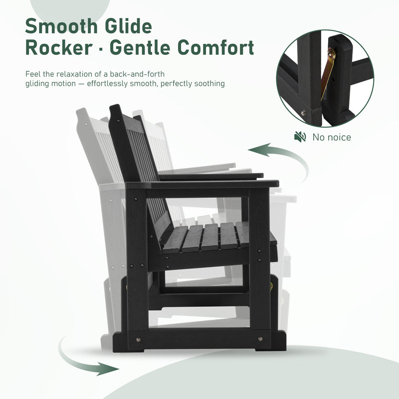 HDPE All-Weather Outdoor Patio Glider Bench for 2-Person