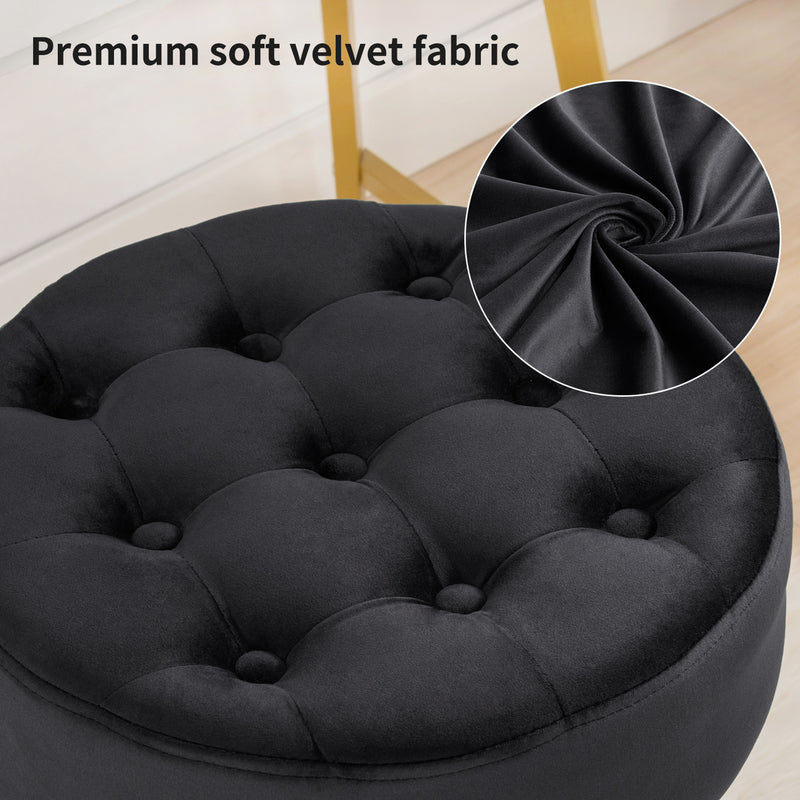 Barlena 16.5"W Velvet Vanity Stool