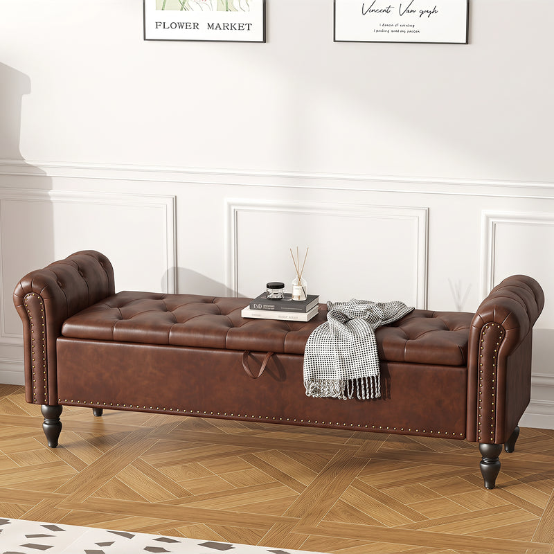 furniliving 63" Ottoman Bench With Storage
