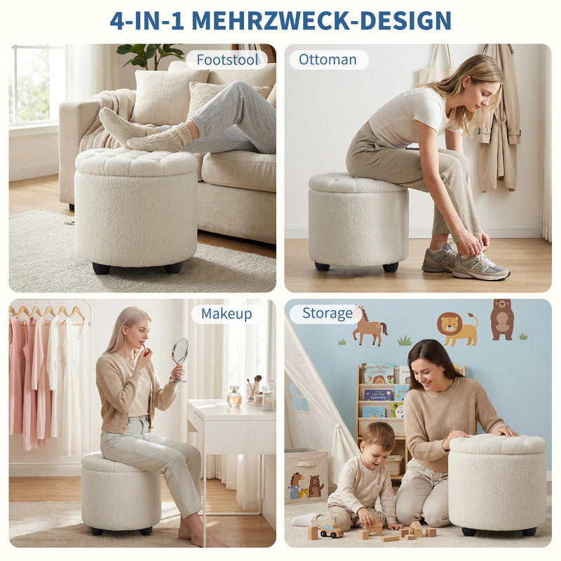 Avers Linen Upholstered Storage Ottoman