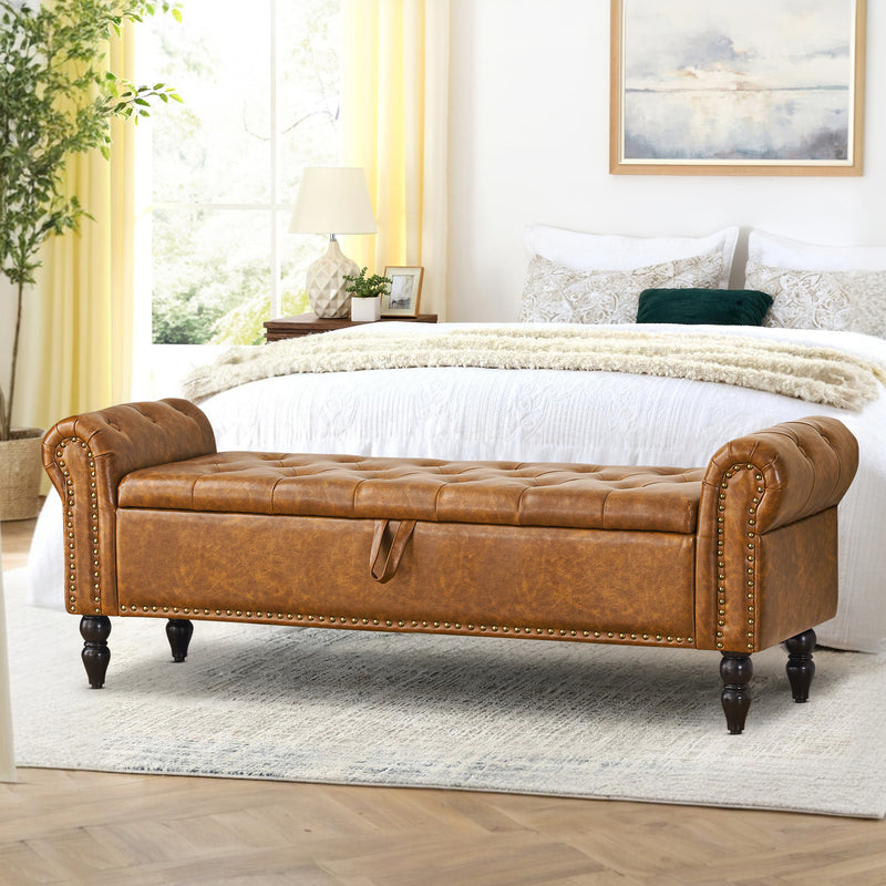 furniliving 63" Ottoman Bench With Storage