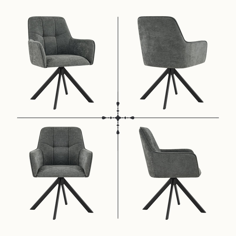 Comfortable Ergonomic Swivel Dining  Chairs Set  Of 2 for Kitchen