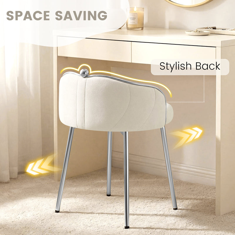 Furniliving Cute Vanity Chair With Golden Legs