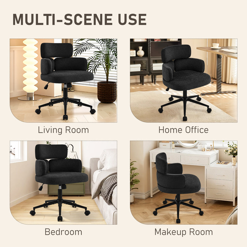 Swivel Accent Dining Chair ，Upholstered Vanity Chair With Arms