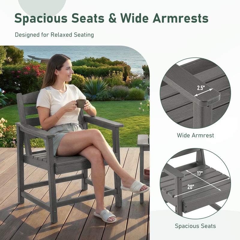 5-Piece Outdoor Dining Set, 67" HDPE Dining Table and Chairs for 4,Outdoor Furniture Set for Backyard