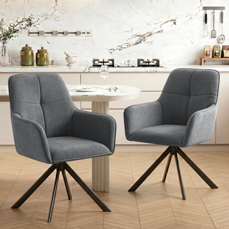 Mid Century Modern Swivel Dining Chairs Set Of 2