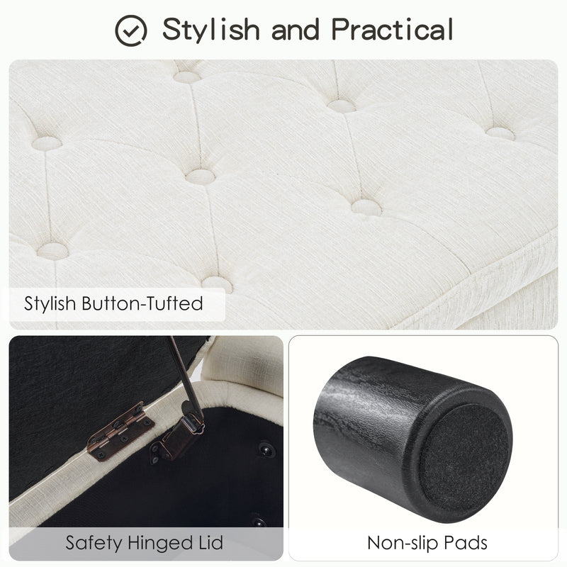 46.5‘’ Chenille Storage Bench
