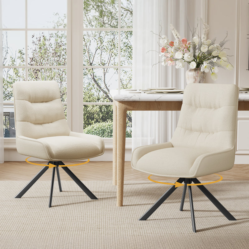 Furniliving 2-Pcs Mid Century Dining Chairs Upholstered Dining Room Chairs With Armrest