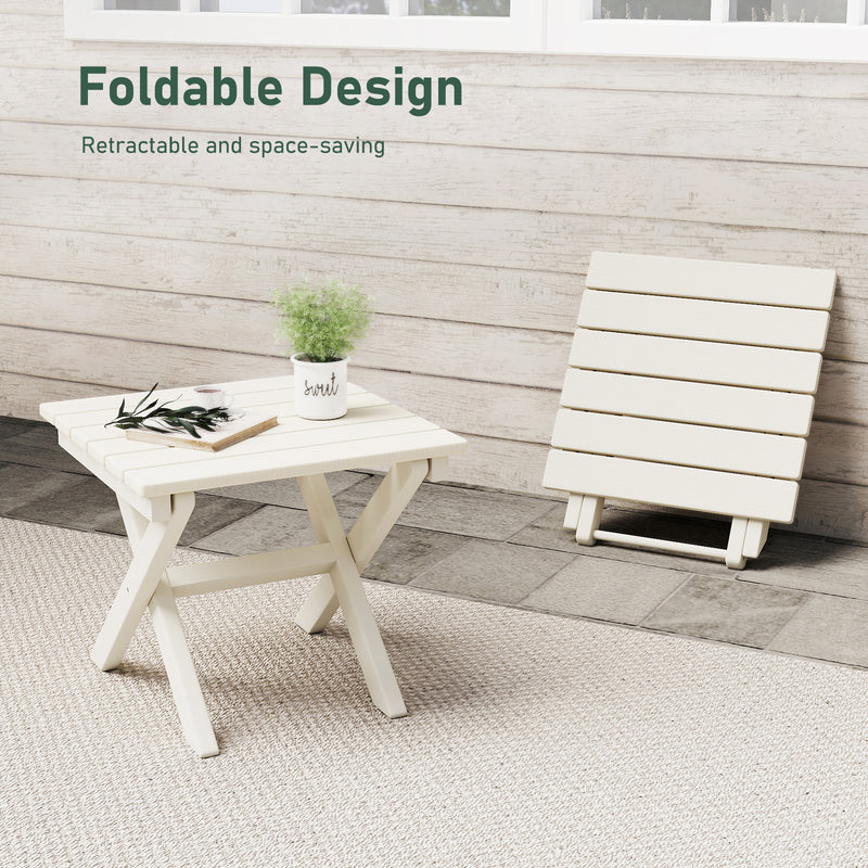 Furniliving 18'' Foldable Square Outdoor Coffee Table ,HDPE  All-Weather Waterproof Camping Table