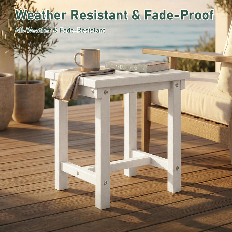 Furniliving  HDPE 16.5'' Square Outdoor Side Table