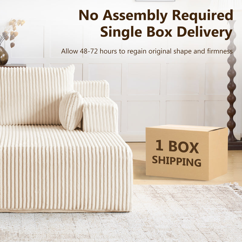 66" Oversized Chaise Lounge Indoor, Upholstered Sofa Bed with 1 Cup Holders & 4 Side Pockets