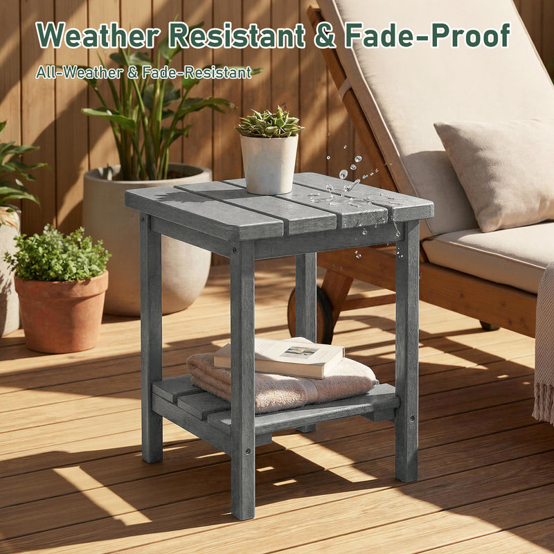 Furniliving 2-Layer Square Outdoor Side Table