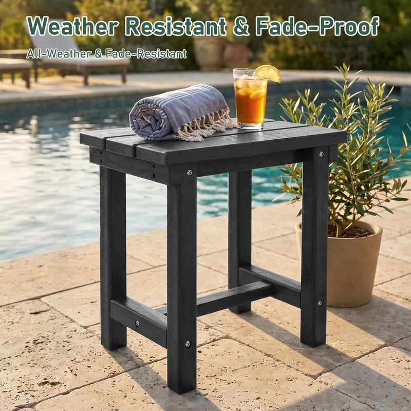 Furniliving  HDPE 16.5'' Square Outdoor Side Table