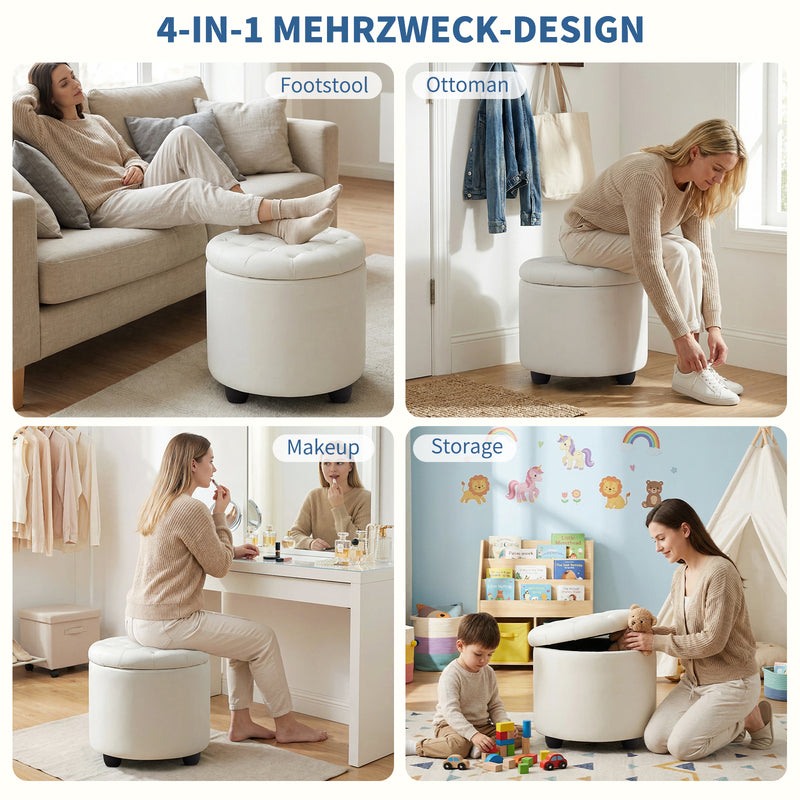 Avers Linen Upholstered Storage Ottoman