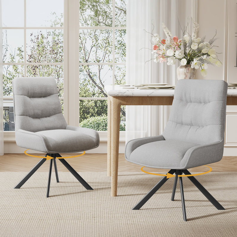 Furniliving 2-Pcs Mid Century Dining Chairs Upholstered Dining Room Chairs With Armrest
