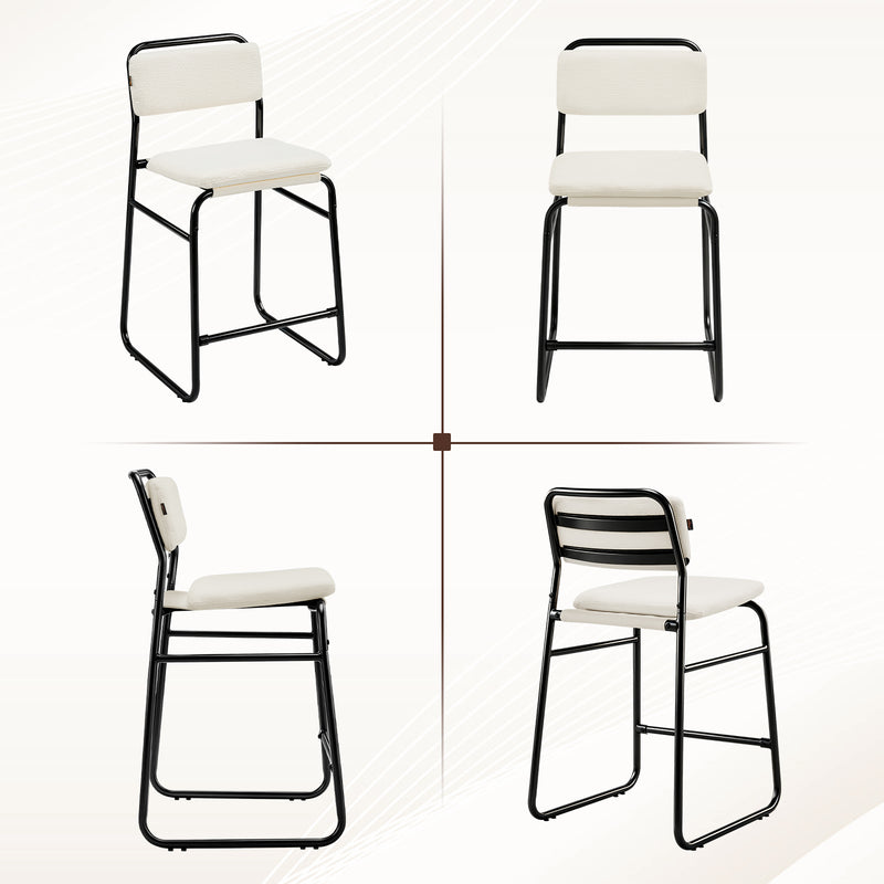Counter Height Bar Stools Set of 2,26’’H Upholstered Bar Stools With Footrest