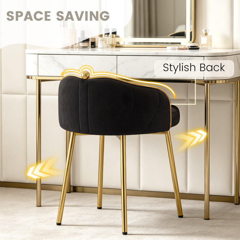 Furniliving Cute Vanity Chair With Golden Legs