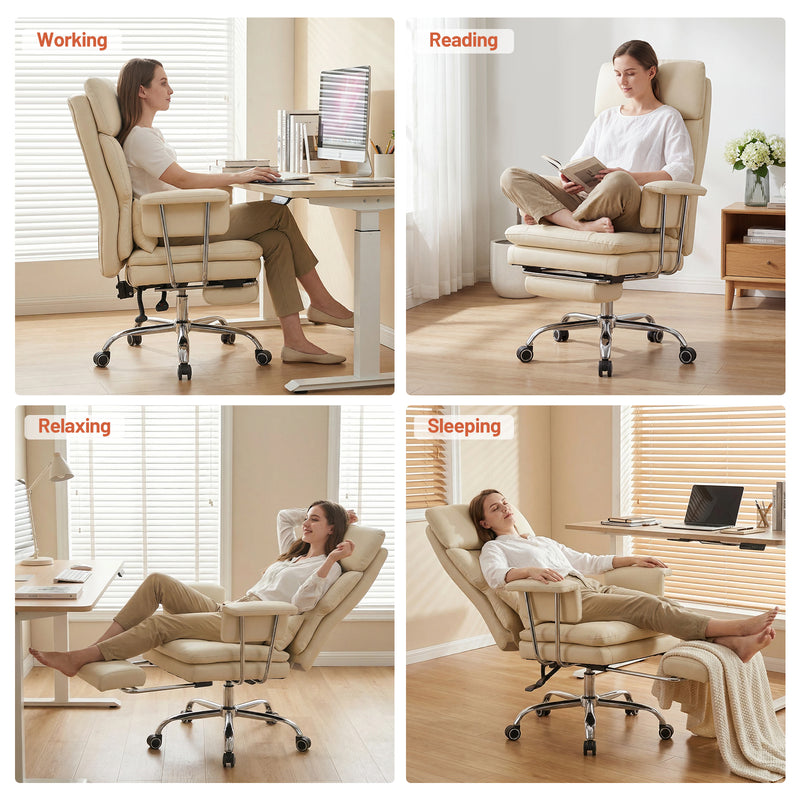 PU Leather High Back Executive Office Chair with Adjustable Lumbar Support