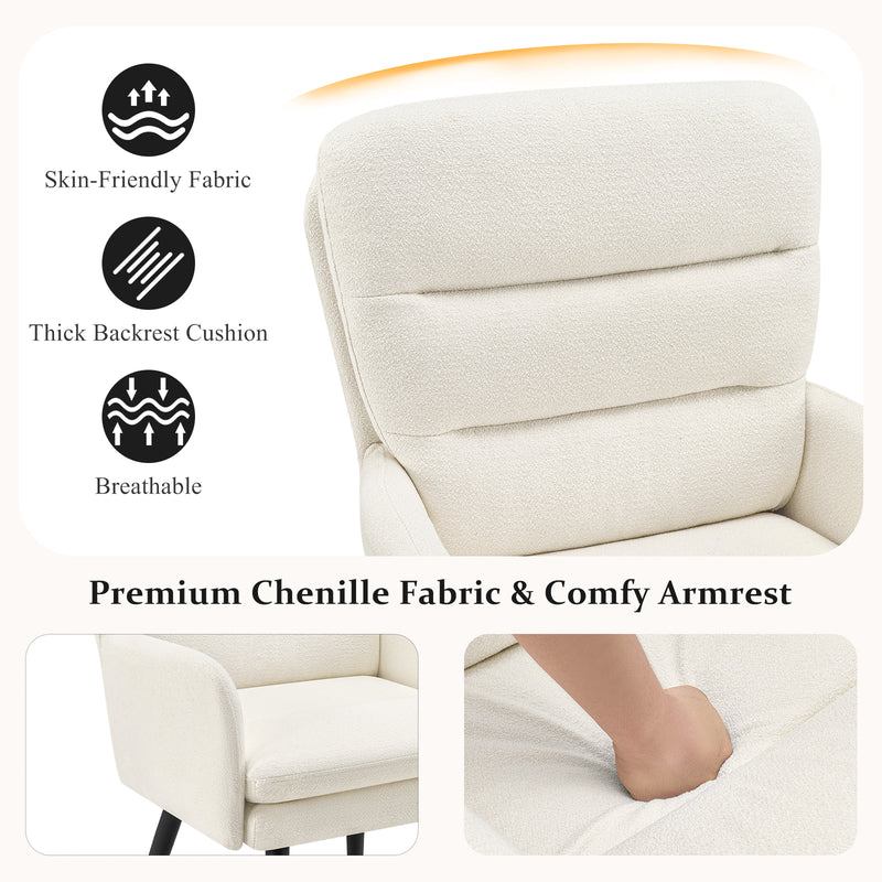 Chenille  Button Tufted High Back Armchair for Living Room