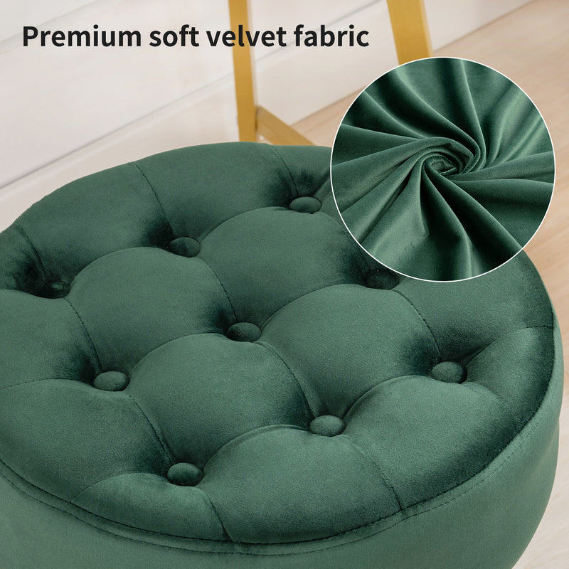 Barlena 16.5"W Velvet Vanity Stool