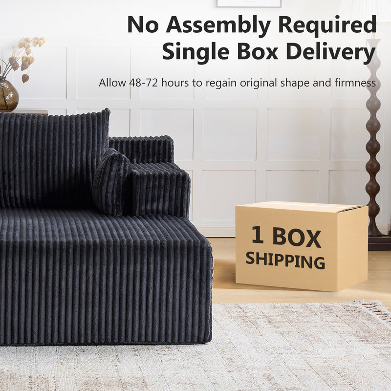 66" Oversized Chaise Lounge Indoor, Upholstered Sofa Bed with 1 Cup Holders & 4 Side Pockets