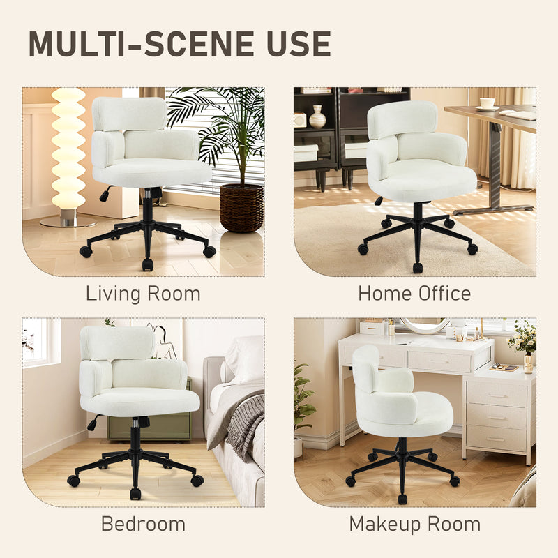Swivel Accent Dining Chair ，Upholstered Vanity Chair With Arms
