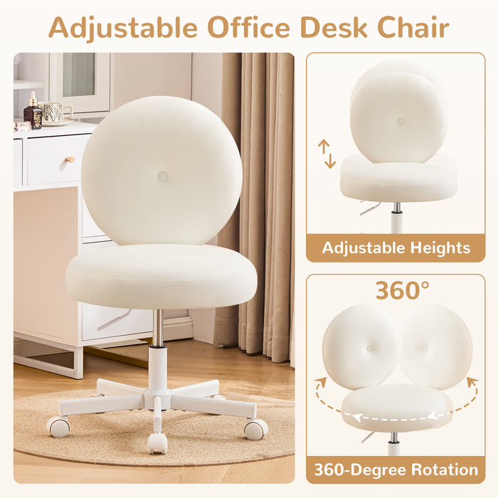 Velvet Vanity Chair with Casters