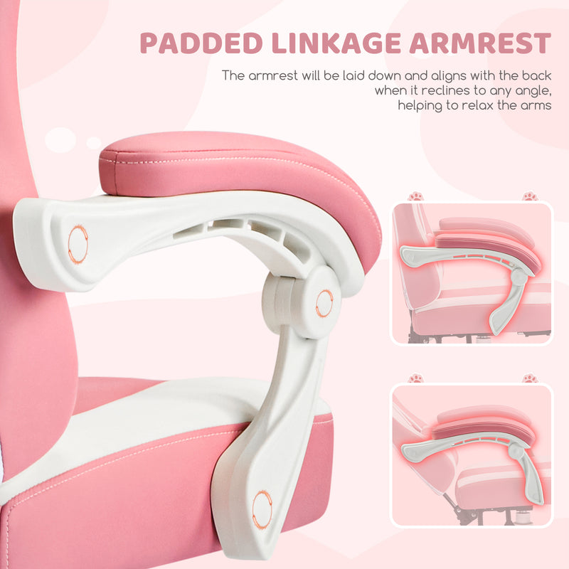 Comfy Girly Video Game Chair With Cat Ears