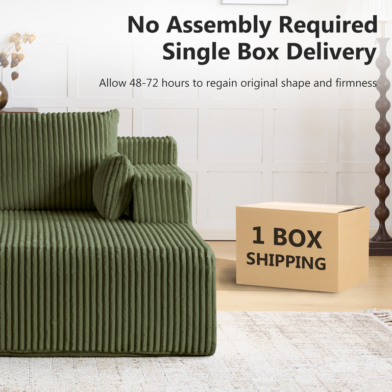 66" Oversized Chaise Lounge Indoor, Upholstered Sofa Bed with 1 Cup Holders & 4 Side Pockets