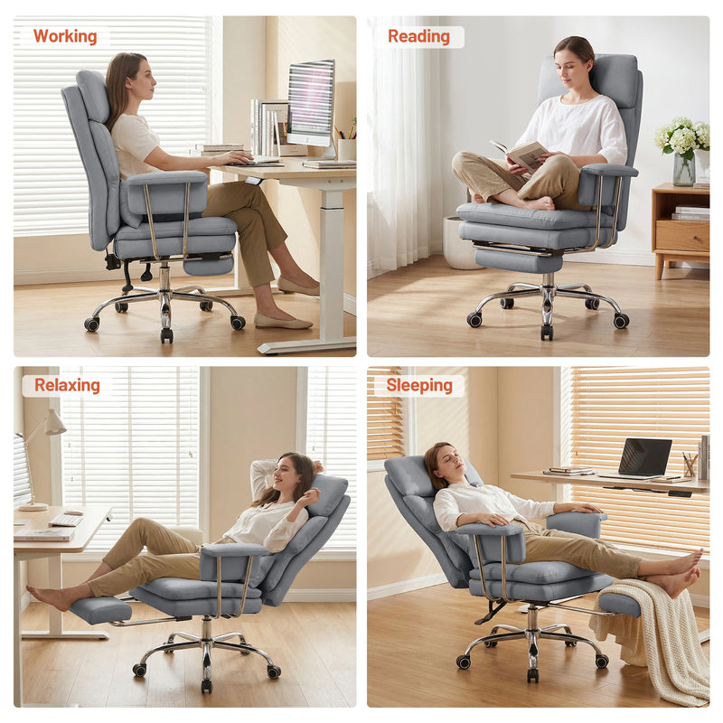 PU Leather High Back Executive Office Chair with Adjustable Lumbar Support