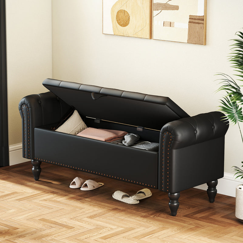 Zakhar Button Tufted Storage Bedroom Bench