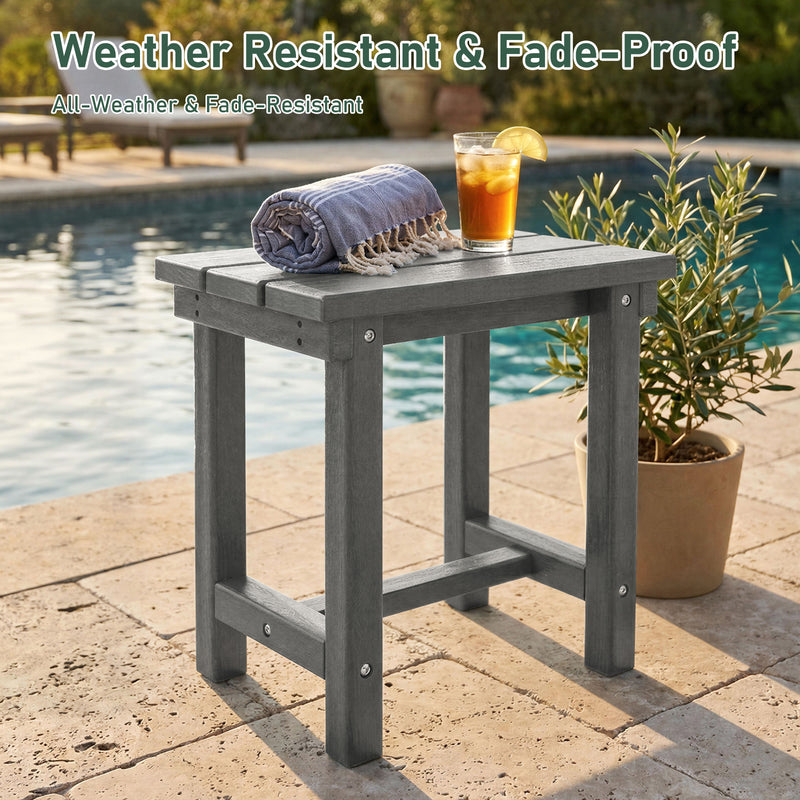 Furniliving  HDPE 16.5'' Square Outdoor Side Table