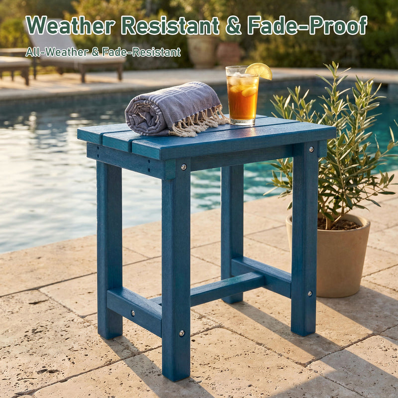 Furniliving  HDPE 16.5'' Square Outdoor Side Table