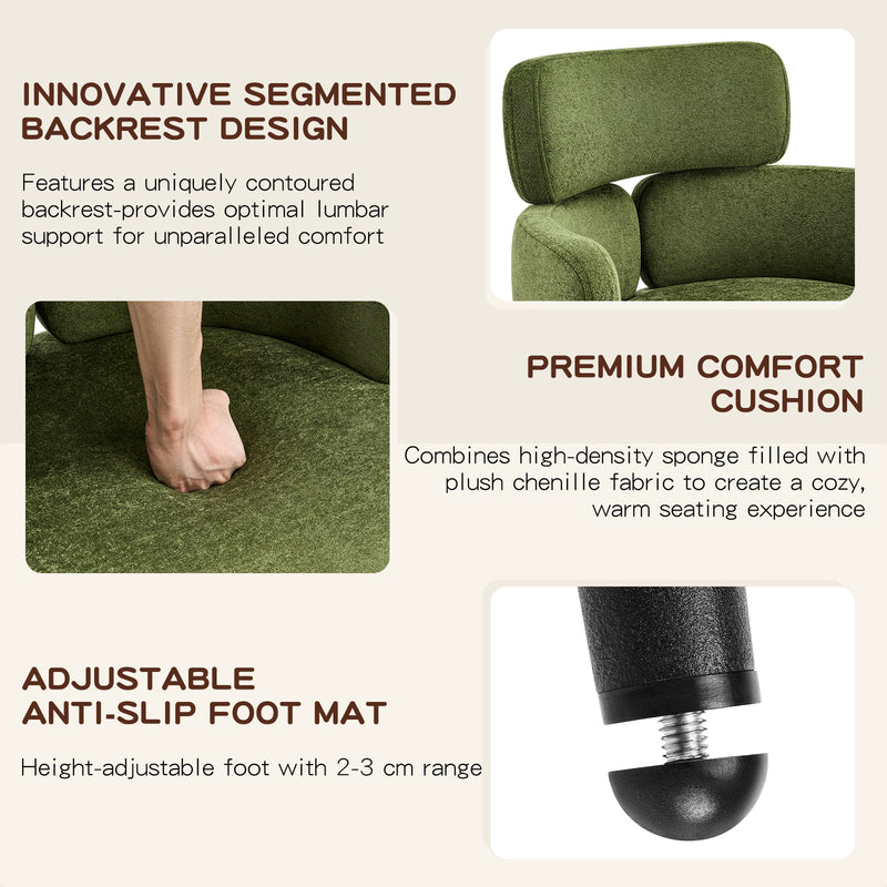 Modern Accent Dining Chair ,Upholstered Vanity Chair With Arms