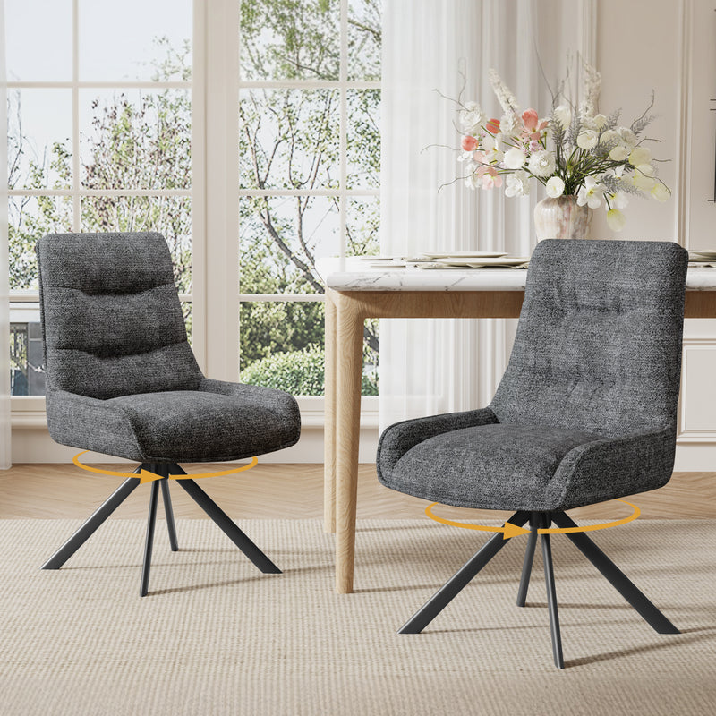 Furniliving 2-Pcs Mid Century Dining Chairs Upholstered Dining Room Chairs With Armrest
